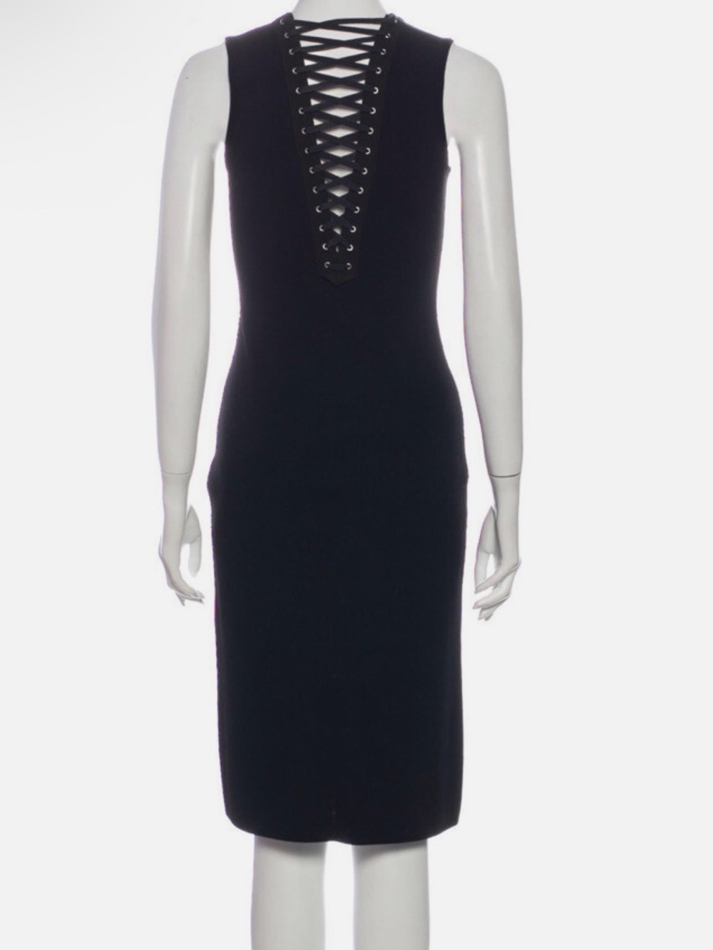 Altuzarra Black Lace-Up Back Sleeveless Midi Dress